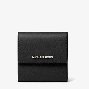 NWT Michael Kors Jet Set Travel Black Leather Carryall Wallet